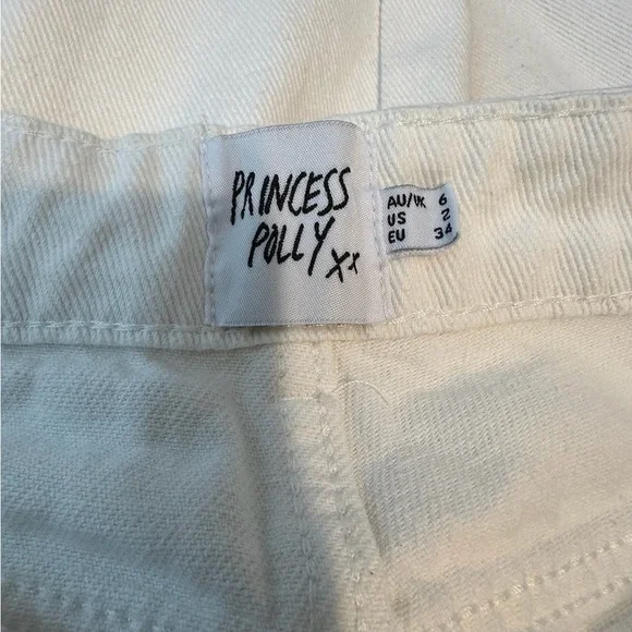 Princess Polly Denim Hailie Jeans Cream Wide Leg Non-Stretch in Size US 4 - Picture 12 of 16